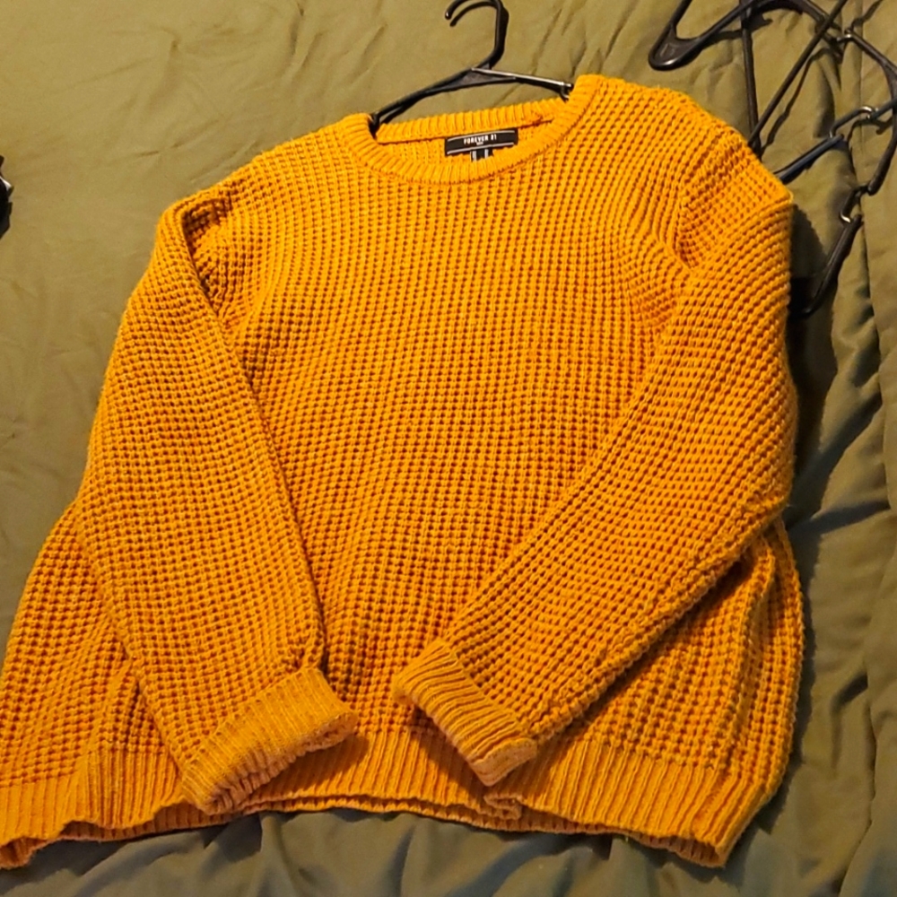 Forever 21 mustard yellow oversized sweater